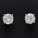 Vintage 14K White Gold 1.55 TCW Diamond Round Screw-Back Stud Earrings