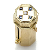 Tiffany & Co Antique 14K Gold Diamond & Sapphire Compact Lipstick Holder
