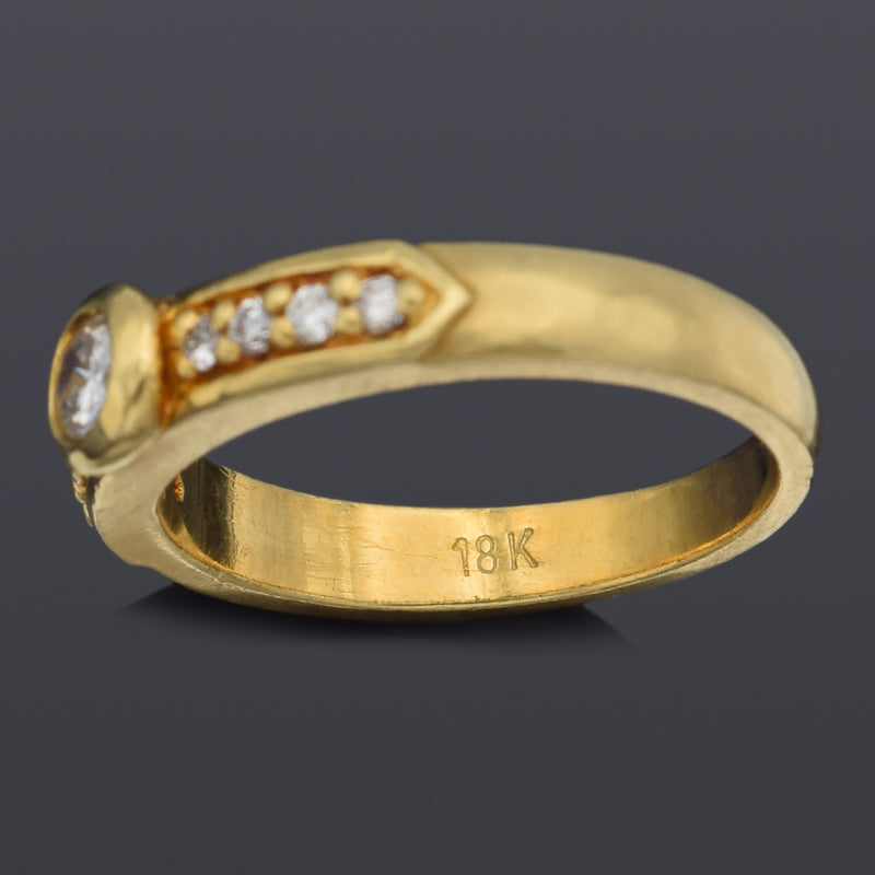 Estate 18K Yellow Gold 0.33 TCW Diamond Band Ring