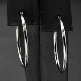 Vintage 10K White Gold 1.5 mm Hoop Earrings