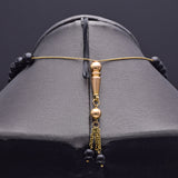 Vintage 18K Yellow Gold Black Onyx Prayer Beads 26.7 Grams