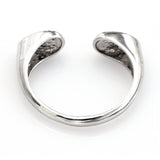 Estate 14K White Gold Pavé Diamond Open Band Ring