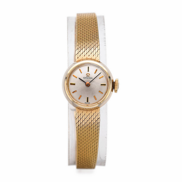 Vintage Omega 14K Yellow Gold Hand Wind Watch Women's + Box