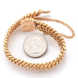 Antique Victorian 14K Gold Three-Row Cuban Link Wide Chain Bracelet 30.7 Grams