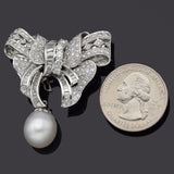 Vintage 18K Gold Sea Pearl & 3.28 TCW Diamond Interchangeable Brooch Pendant