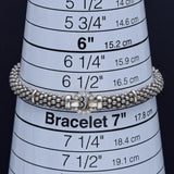 LAGOS Enso Sterling Silver Diamond Circle Caviar Bracelet 6 mm