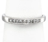 Vintage 14K White Gold 0.26 TCW Diamond Square Cut Band Ring