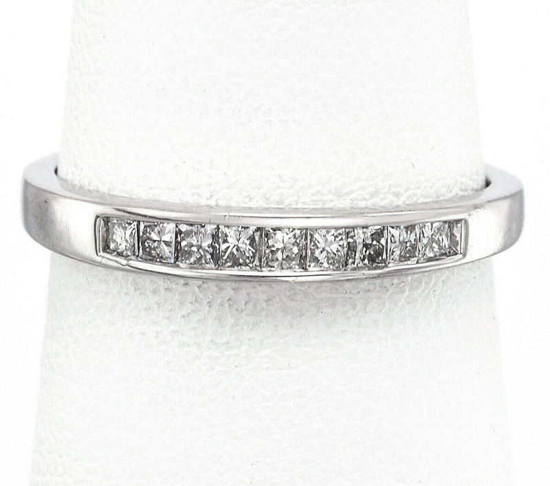 Vintage 14K White Gold 0.26 TCW Diamond Square Cut Band Ring
