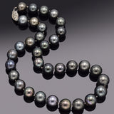 Vintage Sterling Silver Genuine South Sea Pearl Beaded Stand Necklace +Box 95.7G