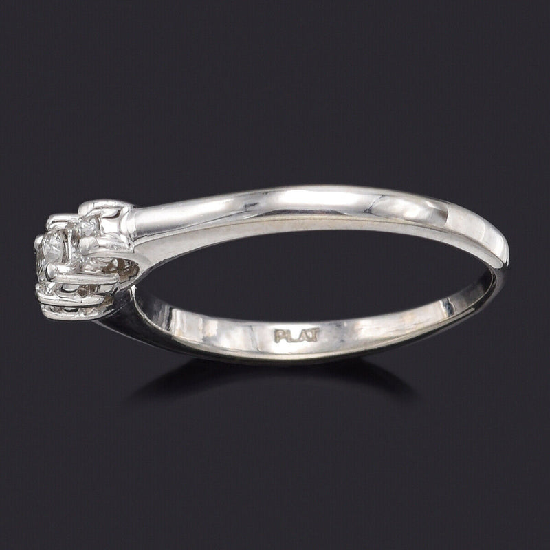 Vintage Magicglo Platinum & 14K Gold 0.23 TCW Diamond Three-Stone Band Ring