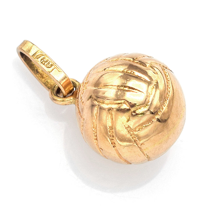 Vintage 14K Yellow Gold Volleyball Sports Charm Pendant