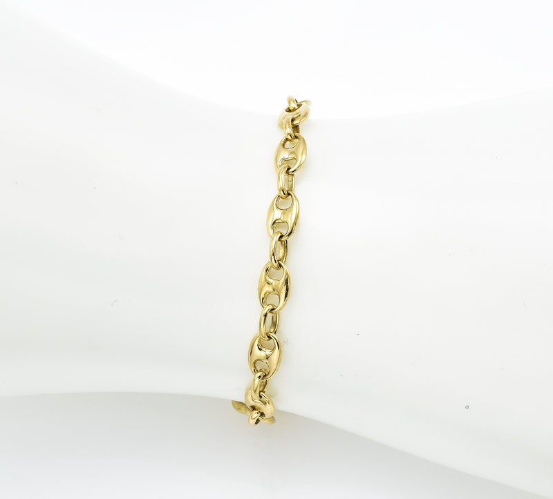18K Yellow Gold Gucci Link Bracelet 8.5 Grams 5.75 Inches