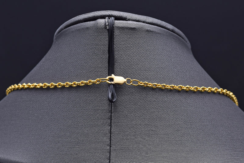 Vintage 22K Yellow Gold Cable Chain Necklace 2.8 mm 16.0 Grams 17 Inches