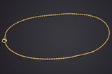 Vintage 24K Yellow Gold Rolo Link Chain Necklace 2 mm 7.4 Grams 18 Inches