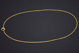 Vintage 24K Yellow Gold Rolo Link Chain Necklace 2 mm 7.4 Grams 18 Inches
