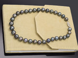 Vintage Sterling Silver Genuine South Sea Pearl Beaded Stand Necklace +Box 95.7G