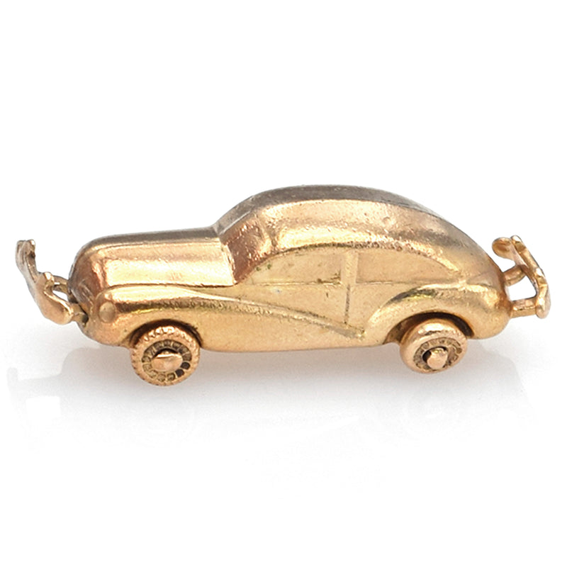 Vintage 14K Yellow Gold Car Charm Pendant