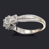 Vera Wang Love Collection 14K Gold 1.00 TCW Diamond Three Stone Band Ring 5.7 Gr