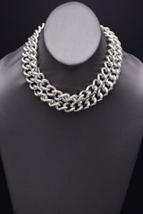 1960s Tiffany & Co. Sterling Silver Chunky Cable Chain Necklace 14 mm Box, Pouch