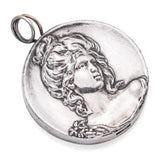 Vintage Henryk Winograd HW 999 Fine Silver Repoussé Baroque Woman Pendant