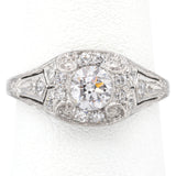 Antique Art Deco Platinum 0.67 TCW Diamond Band Ring Size 5 + Box