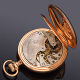Antique Longines 14K Yellow Gold Diamond Hunter Pocket Watch