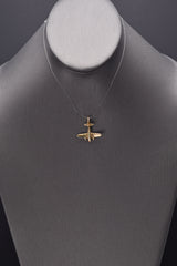 Vintage 14K Yellow Gold Airplane Charm Pendant 2.2 Grams