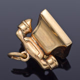 Vintage 14K Yellow Gold Telephone Charm Pendant 2.2 Grams