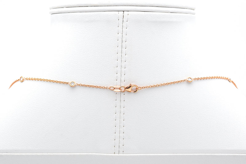 Estate 14K Yellow Gold 3.36 TCW Diamond Long Station Necklace 34.5 Inches