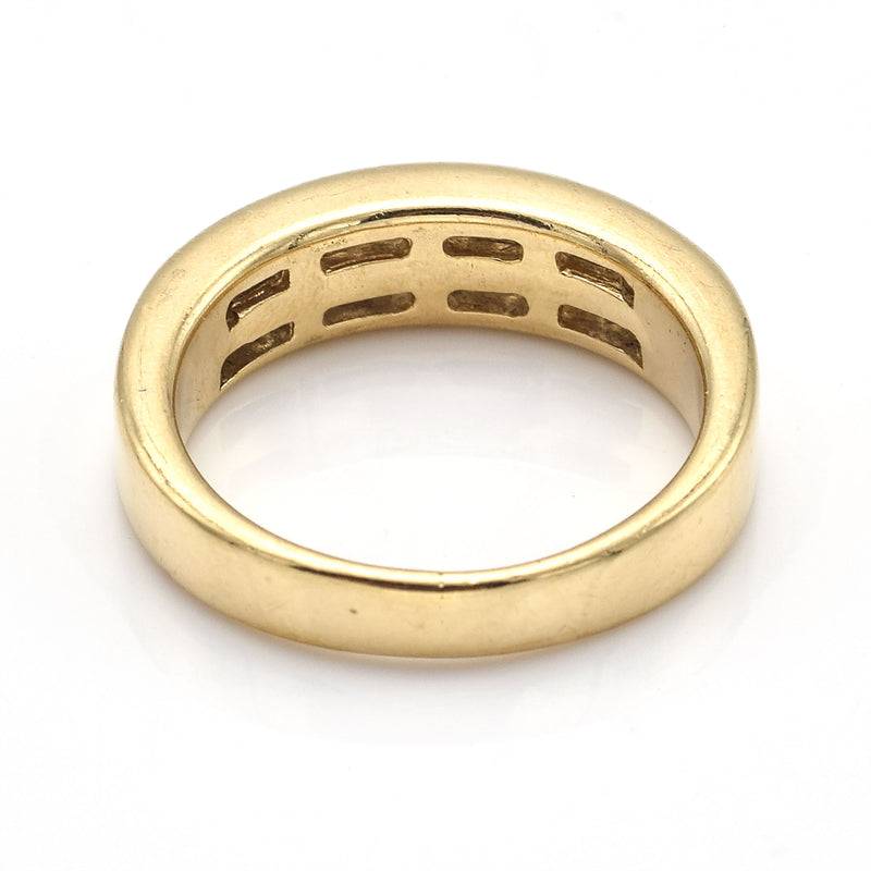 Vintage 14K Yellow Gold 1.20 TCW Diamond Two-Row Band Ring