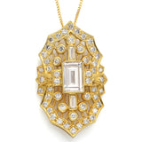 Vintage 18K Yellow Gold 2.79 TCW Diamond Pendant Necklace