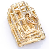 Vintage 14K Yellow Gold Lobster Trap Charm Pendant