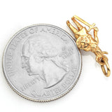 Vintage 14K Yellow Gold Viking Warrior Man Charm Pendant