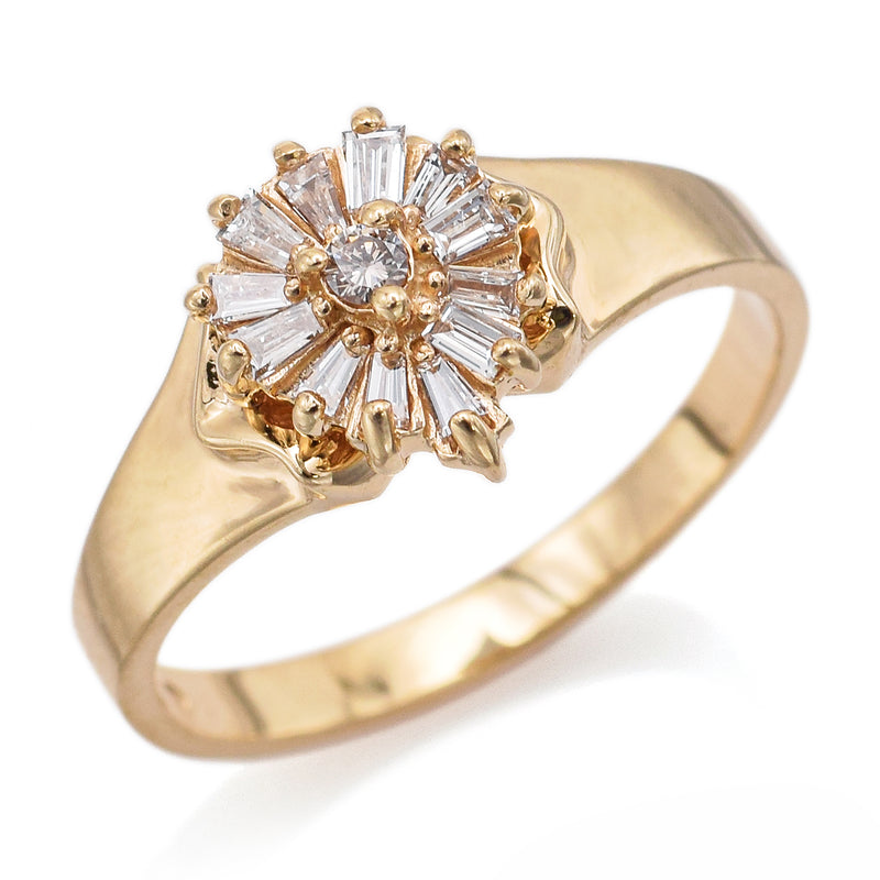 Vintage 14K Yellow Gold 0.39 TCW Diamond Baguette Band Ring