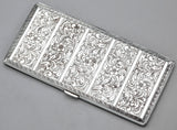 Vintage Japanese Sterling Silver Etched Cigarette Case Holder Box 179.5 Grams