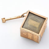 Vintage 14K Yellow Gold Mad Money Cube Charm Pendant