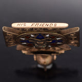Antique 10K Gold Knights Of Columbus Onyx Enamel Pendant Pin Medal 8.5G