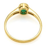 Vintage 18K Yellow Gold Green Spinel & Diamond Band Ring Size 5.25