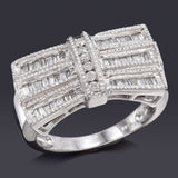 Vintage 14K White Gold 0.53 TCW Diamond Baguette Band Ring