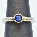 Estate 14K White And Yellow Gold Sapphire Ring