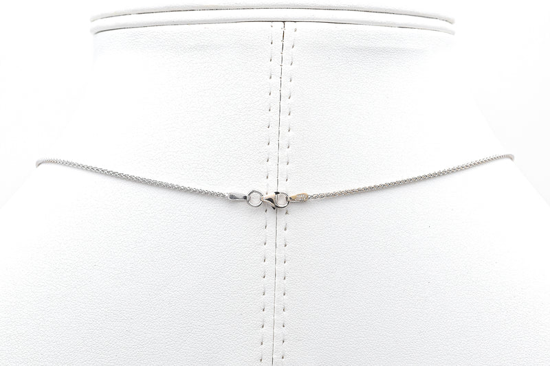 Estate 18K White Gold 3.06 TCW Diamond Circle Pendant Slider Necklace