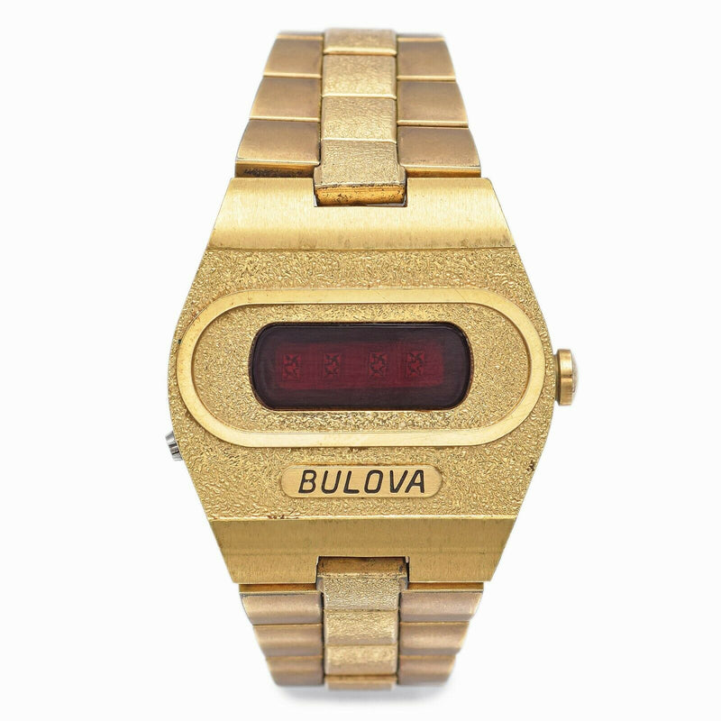 Vintage Bulova N4 Big Block Accuquartz Red LED Digital Men's Watch