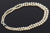 Vintage Platinum & 14K Gold Sea Pearl & 0.68 TCW Diamond Beaded Strand Necklace