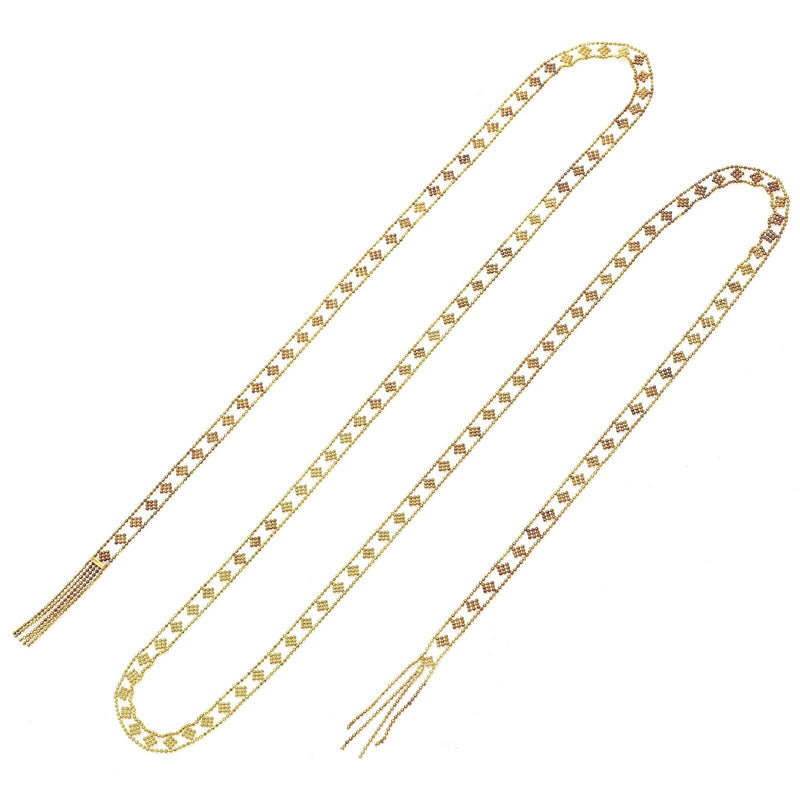 Tiffany & Co. Vintage 18K Yellow Gold Long Beaded Fringe Tassel Necklace