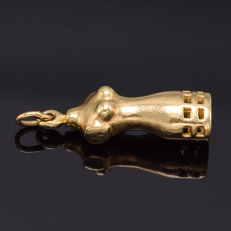 Vintage 14K Yellow Gold Dress Form Mannequin Charm Pendant