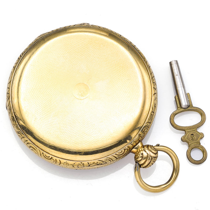 Antique Early 19th Century English 18K Yellow Gold Key Wind Pocket Watch