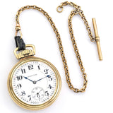 Antique Hamilton 992 21 Jewels Pocket Watch 10K Gold Filled with Simmons Chain