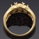 Estate 18K Yellow Gold 1.34 Ct Sapphire & 1.00 TCW Diamond Band Ring