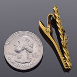 Antique 14K Yellow Gold Diamond Tie Bar Clip 7.2 Grams 40.2 x 9.3 mm