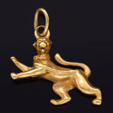 Vintage 14K Yellow Gold Leopard Cougar Charm Pendant 2.5 Grams